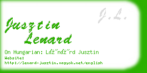 jusztin lenard business card